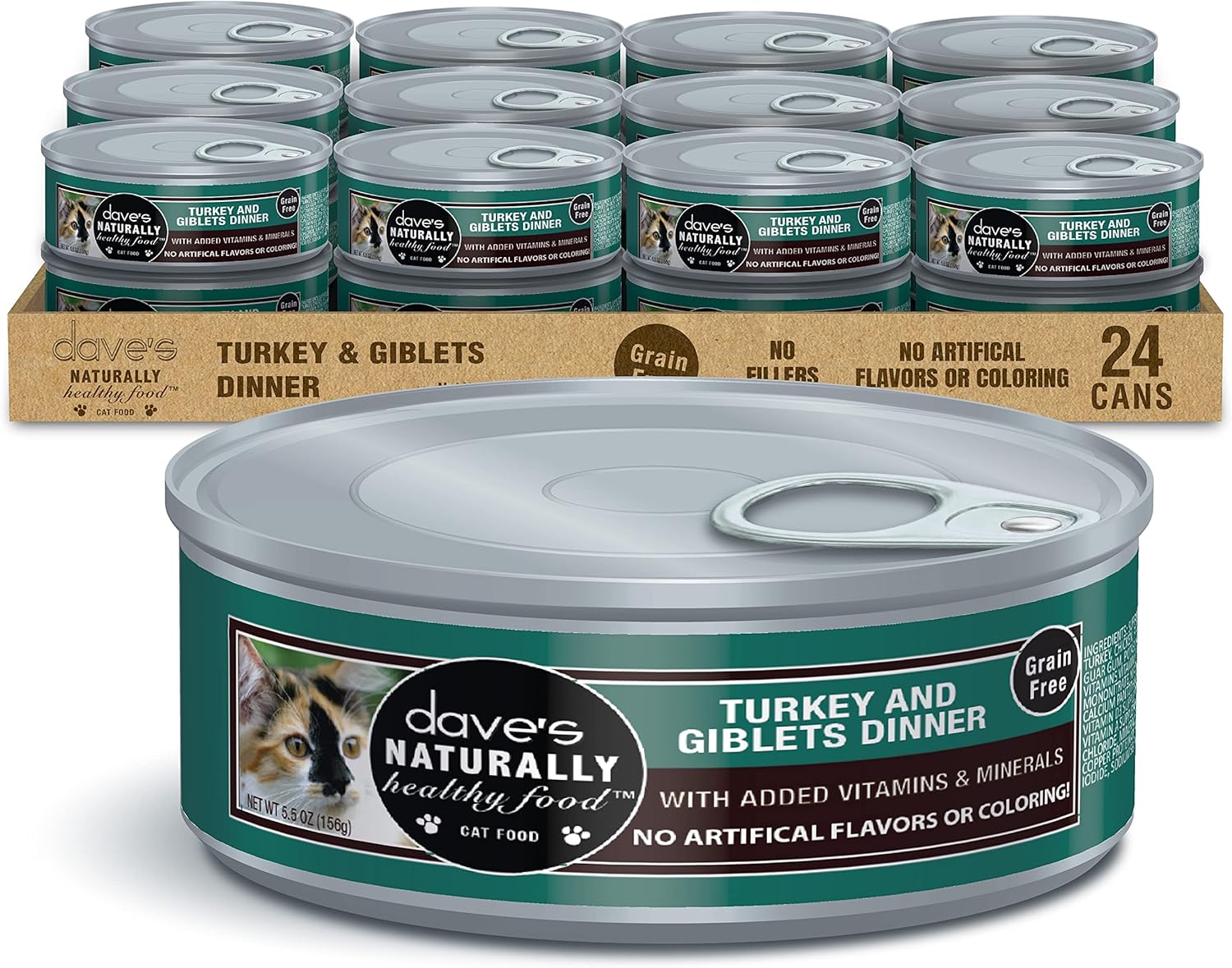 Pet Food Grain Free Wet Canned Cat Food (Turkey) Added Vitamins & Minerals