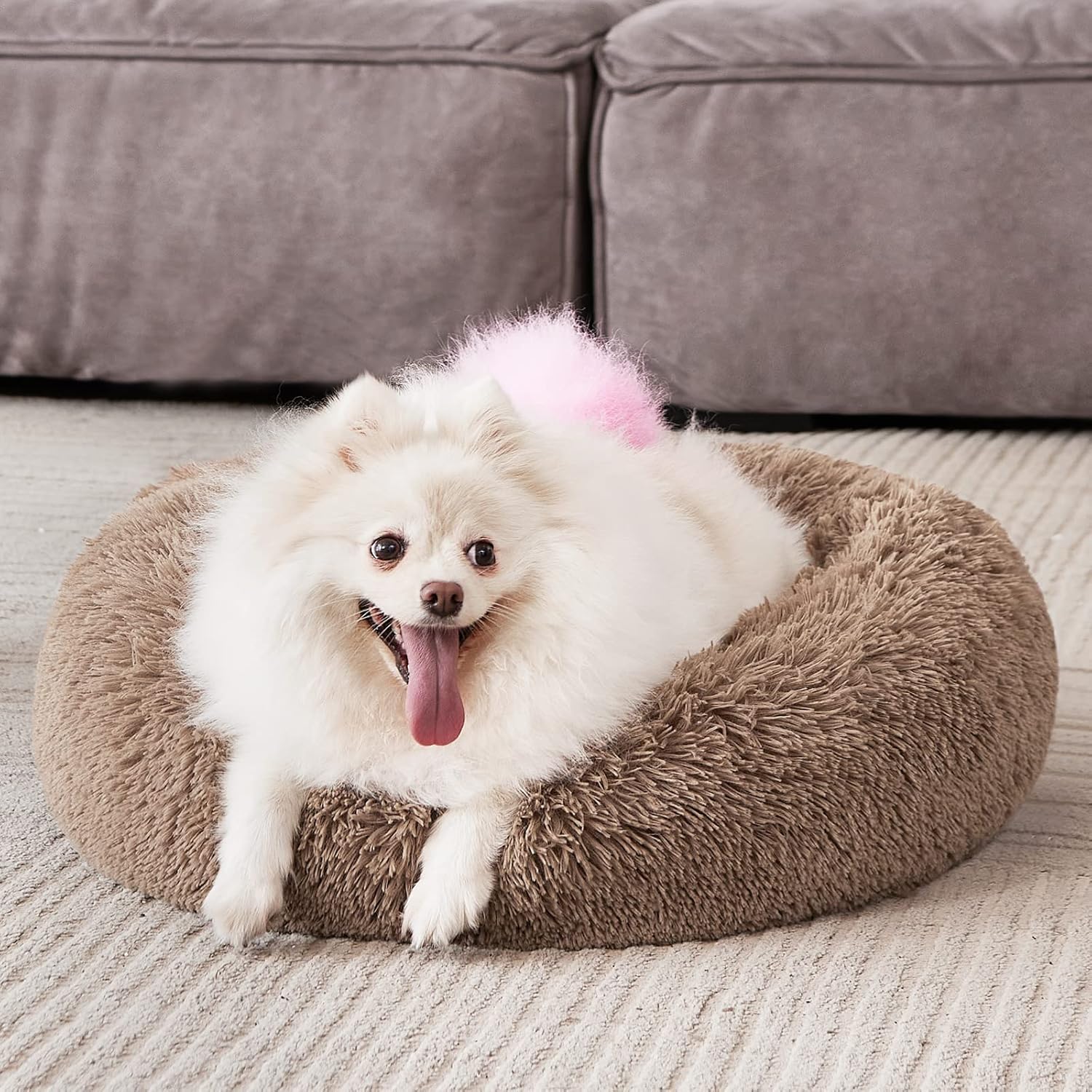 Dog Bed Comfortable Donut Cuddler Round Pet Beds Ultra Soft Washable Dog