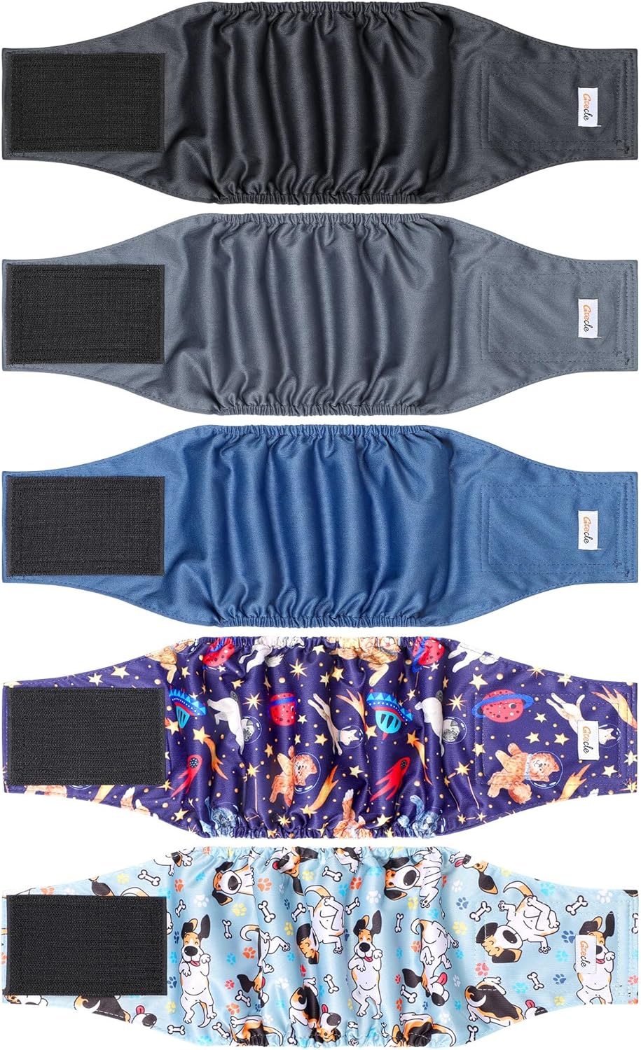 5 Pack Dog Diapers Male Reusable, Premium Belly Bands for Male Dogs