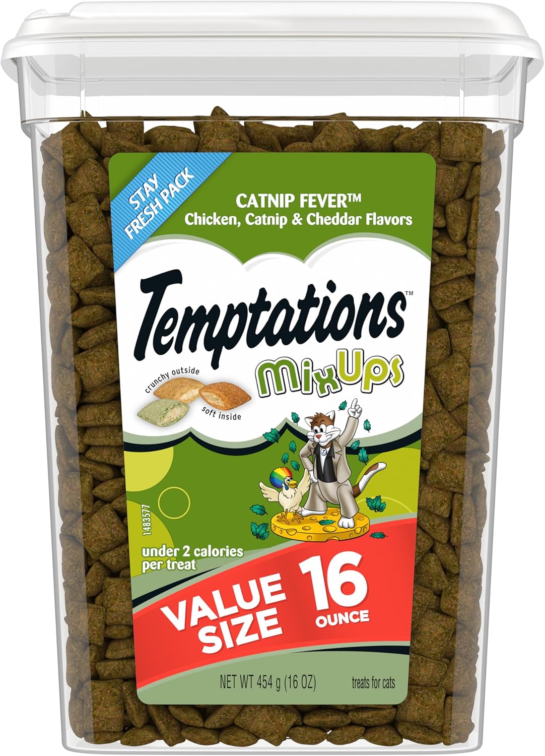 2Pack Mixups Catnip Fever Flavor Crunchy and Soft Cat Treats, 30 Oz. Tub