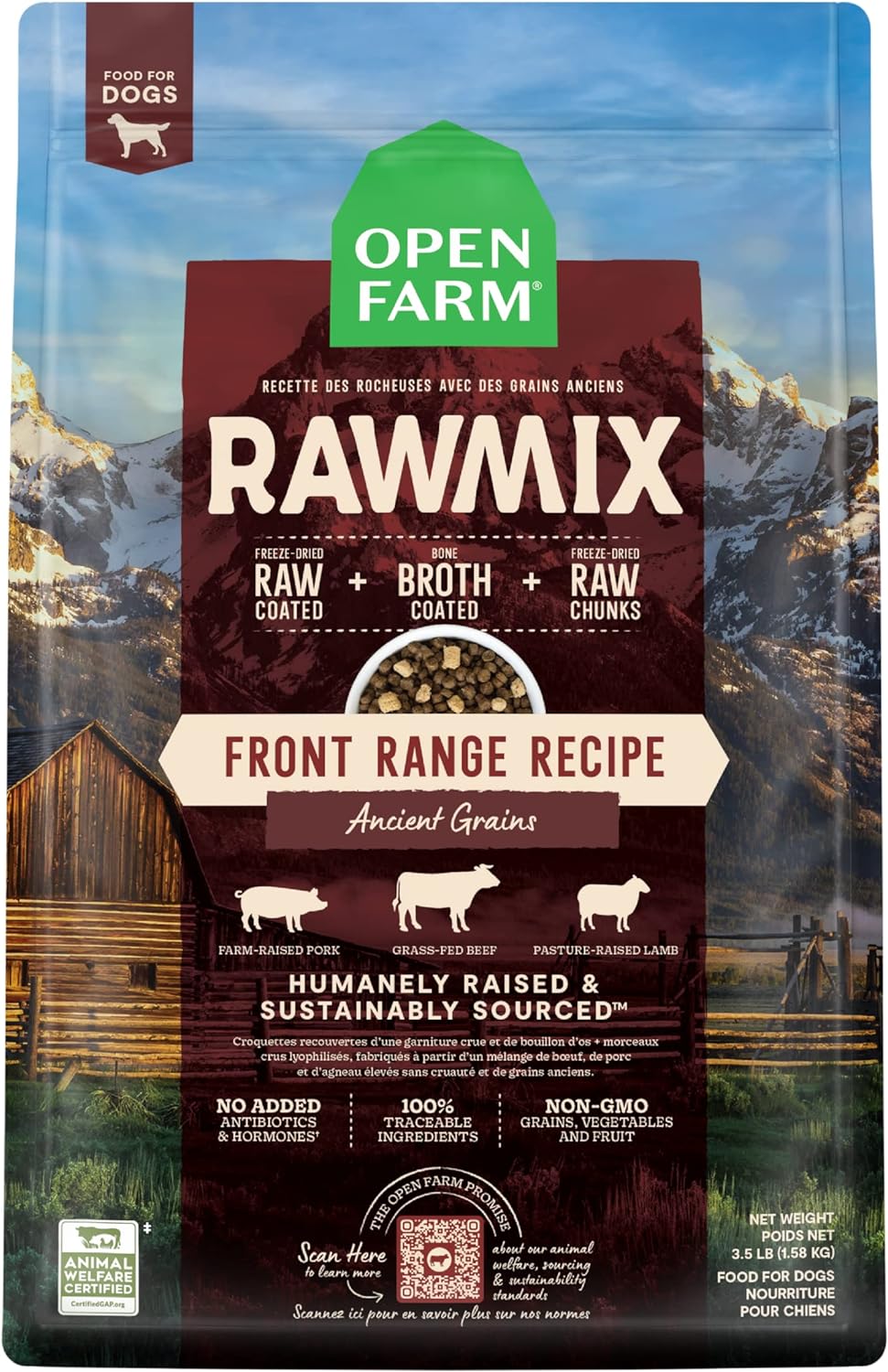 RawMix Dry Dog Food with Ancient Grains, 3.5lb Bag