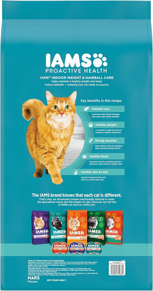 Iams ProActive Health Indoor Weight & Hairball Care Adult Dry Cat Food,22lb