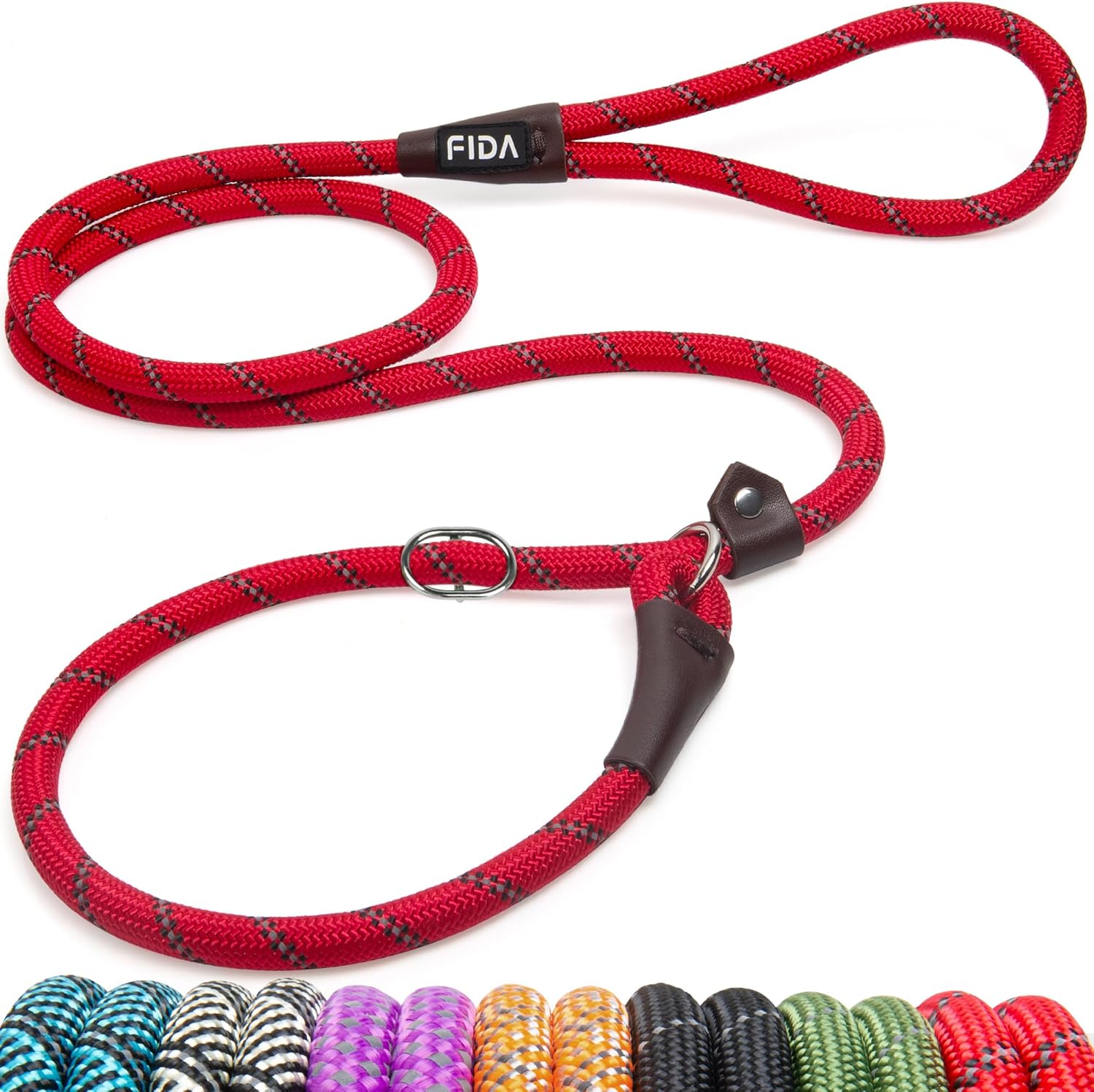 Dog Leash British Style Training Slip Lead Mocha 6 Foot Lead