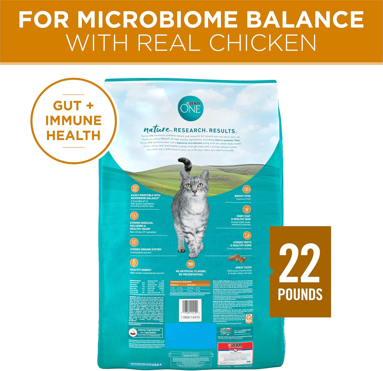 2Pack Purina ONE Tender Select Blends Dry Cat Food, Chicken, 22 lb Bag
