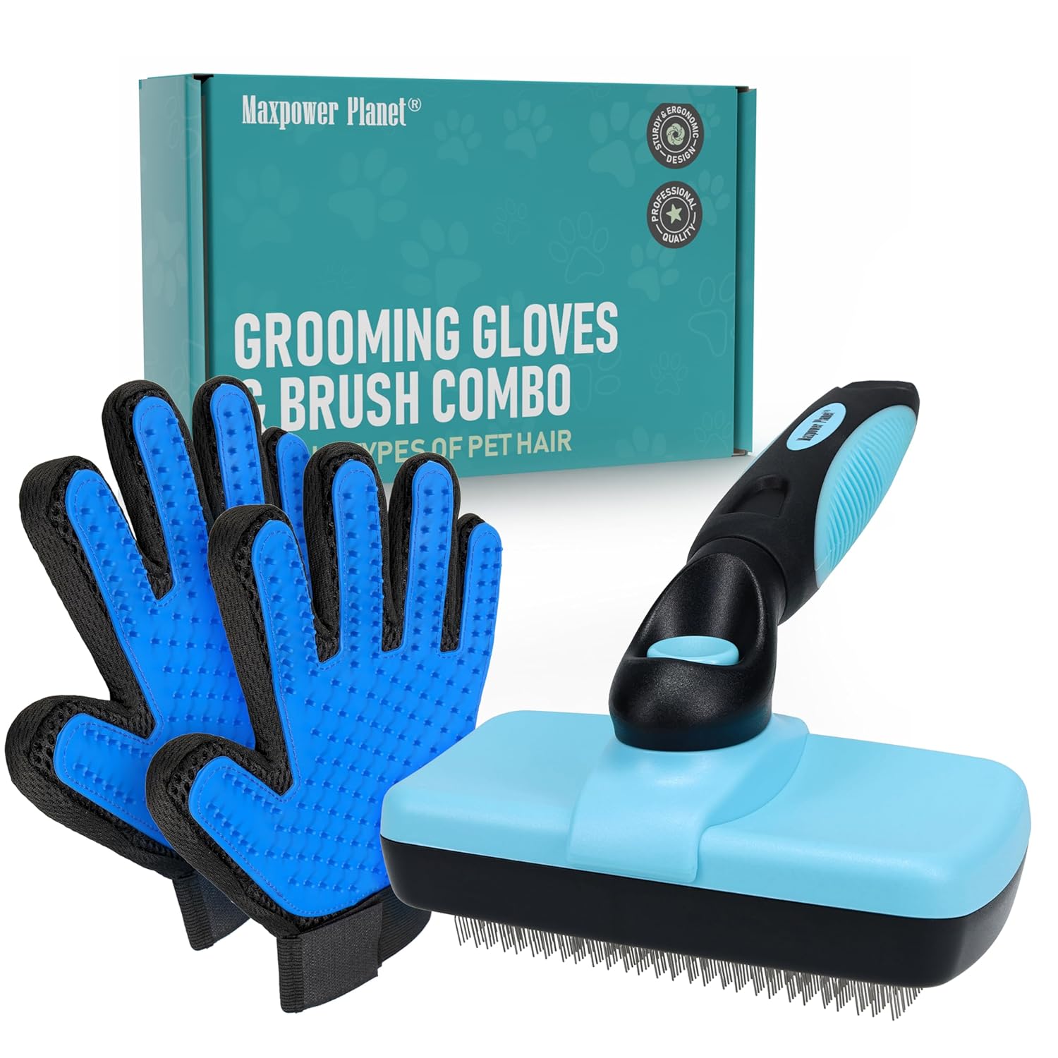Hair Brush - Double Sided Shedding, Dematting Undercoat Rake for Dogs and Cats