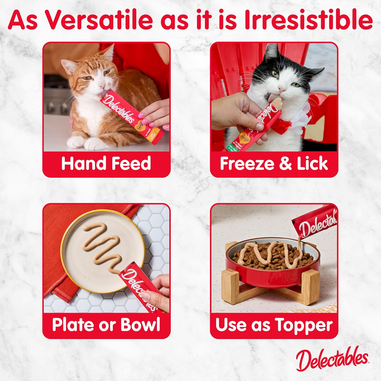 2Pack Hartz Delectables Squeeze Up Lickable Cat Treats,Flavor Variety Pack,0.5oz