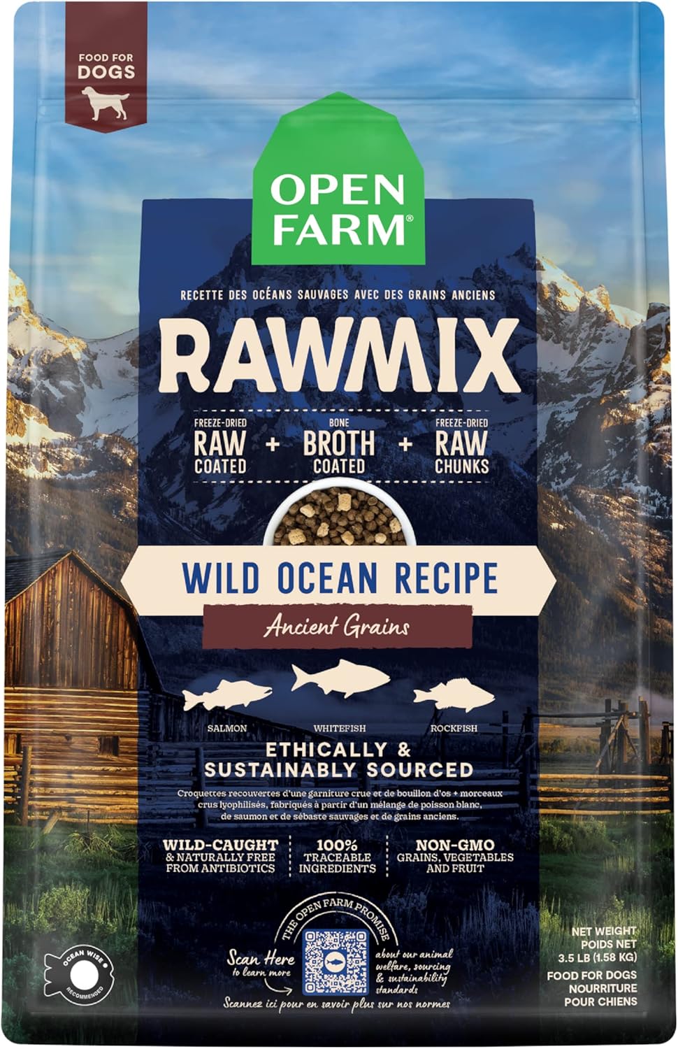 RawMix Dry Dog Food with Ancient Grains, 3.5lb Bag