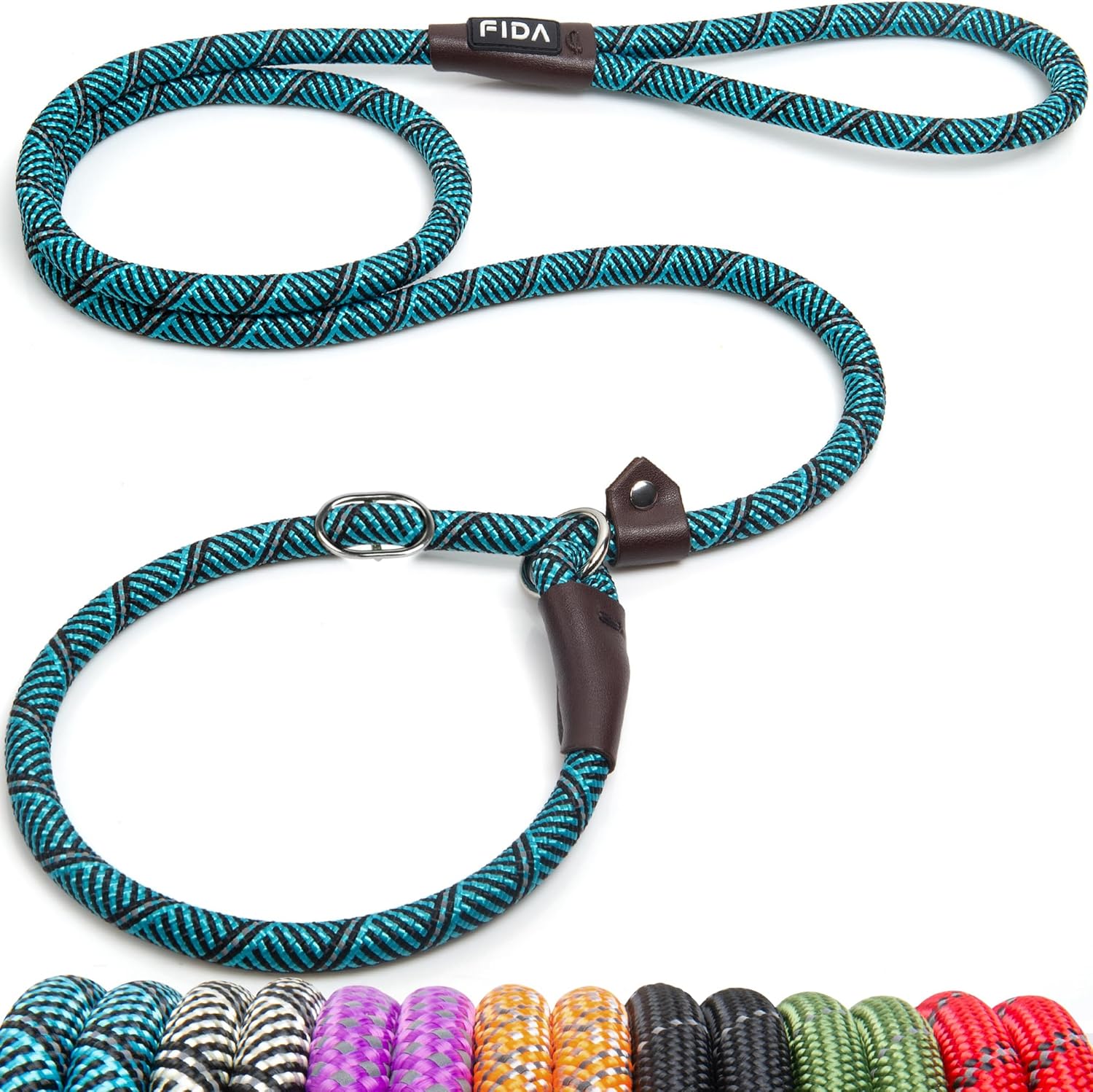 Dog Leash British Style Training Slip Lead Mocha 6 Foot Lead