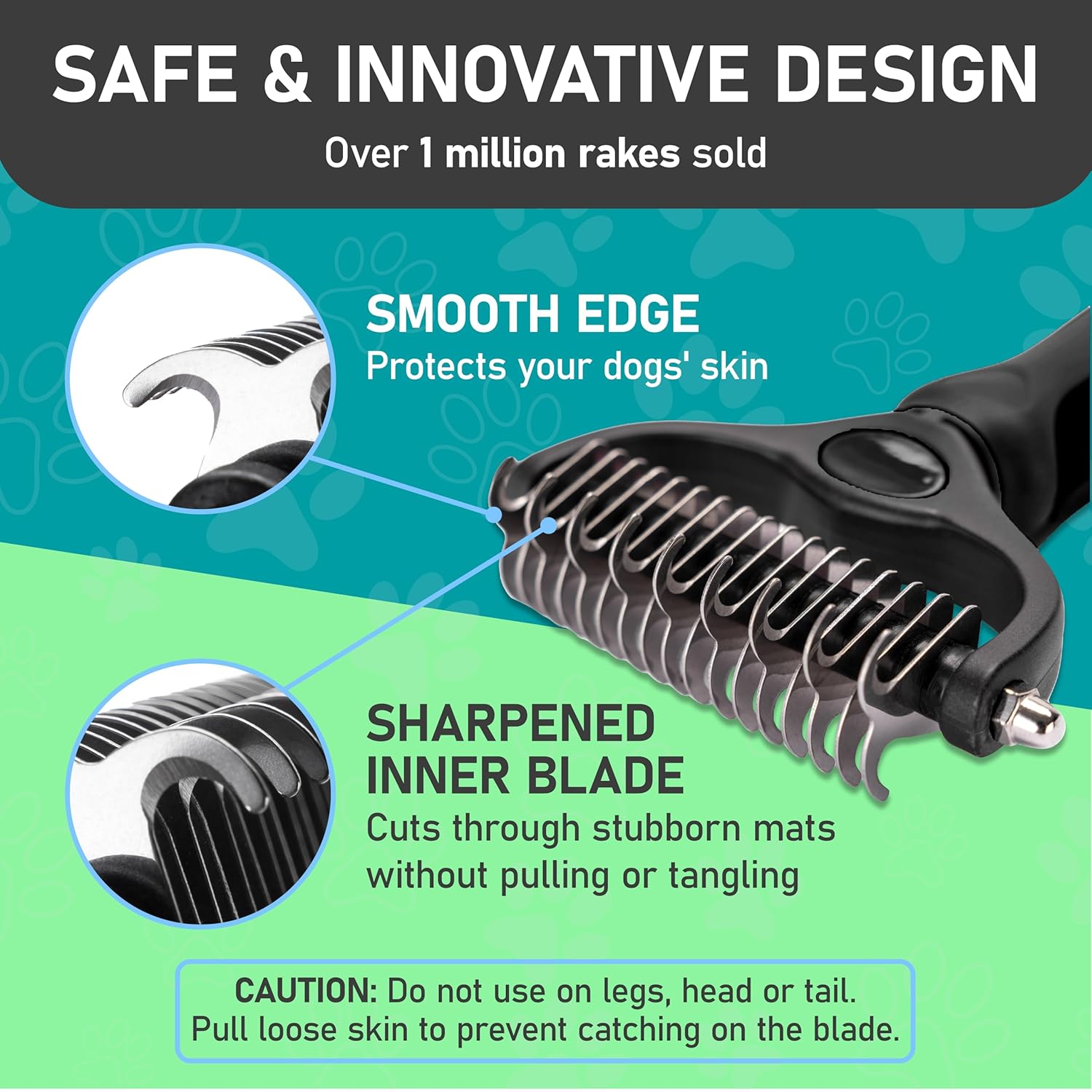 Hair Brush - Double Sided Shedding, Dematting Undercoat Rake for Dogs and Cats