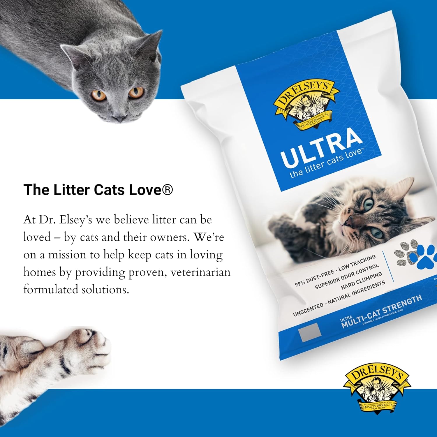 2Pack Ultra Unscented Clumping Clay Cat Litter 18 Lb Bag