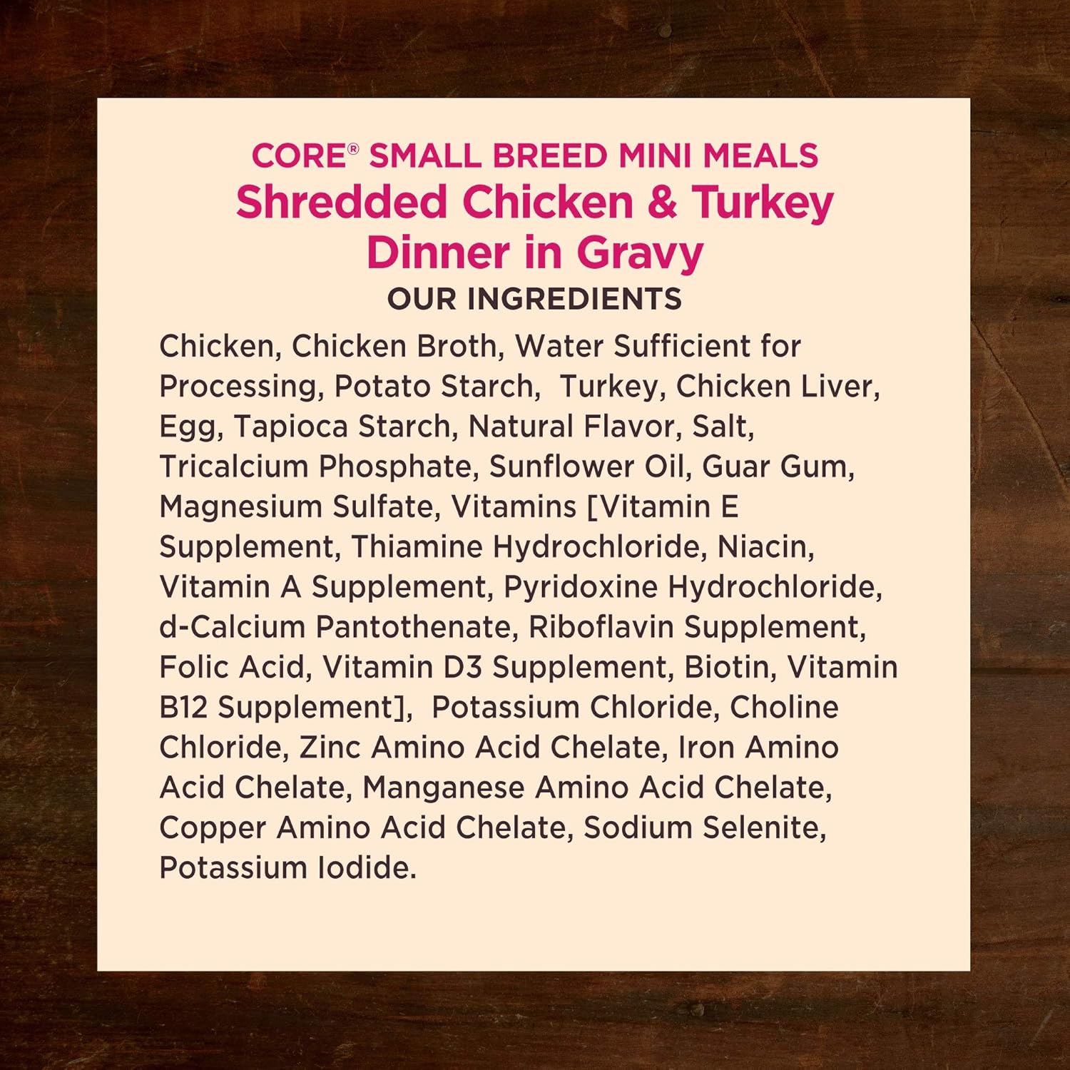 Wellness CORE Natural Grain Free Small Breed Mini Meals Wet Dog Food, Shredded