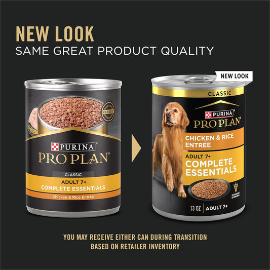 Wet Dog Food for Senior Dogs Adult 7 plus Chicken and Rice Entree Classic 13 Oz.
