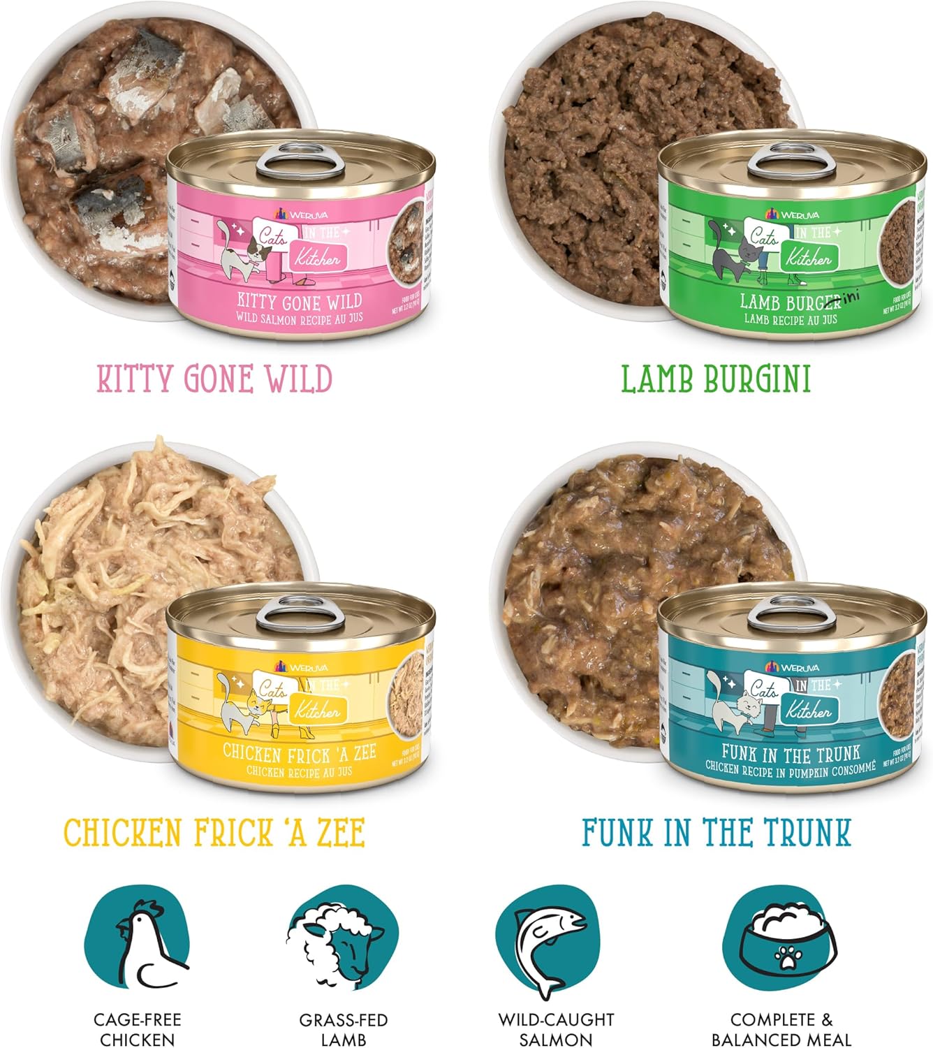 Weruva Cats in The Kitchen Kitchen Cuties Variety Pack Wet Cat Food 3.2oz