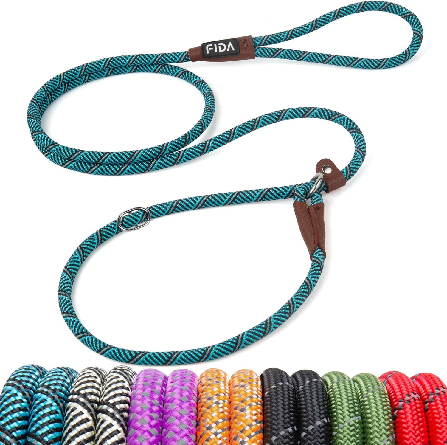 Dog Leash British Style Training Slip Lead Mocha 6 Foot Lead