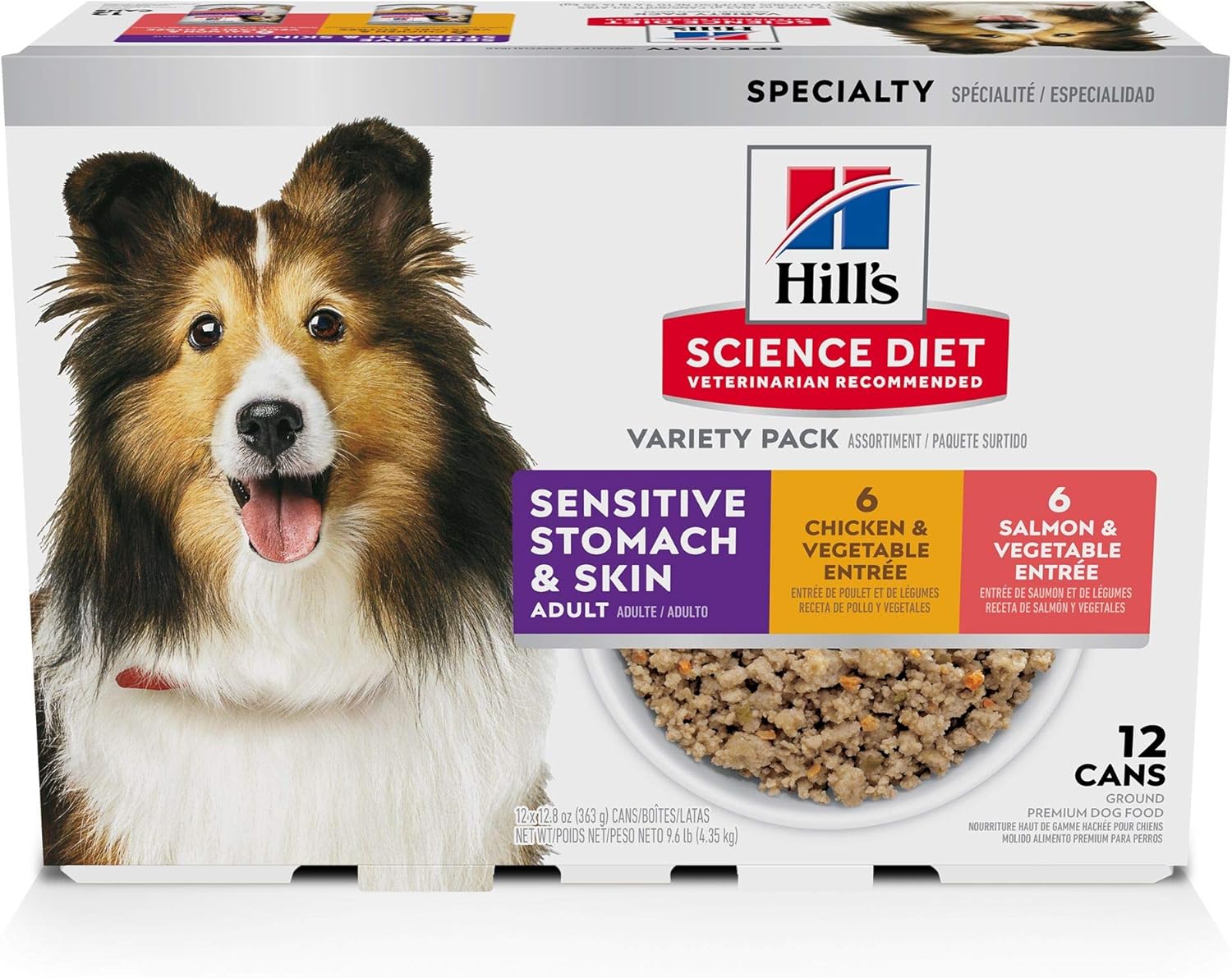 Hill's Science Diet Sensitive Stomach & Skin, Adult 1-6, Wet Dog Food/Case of 12