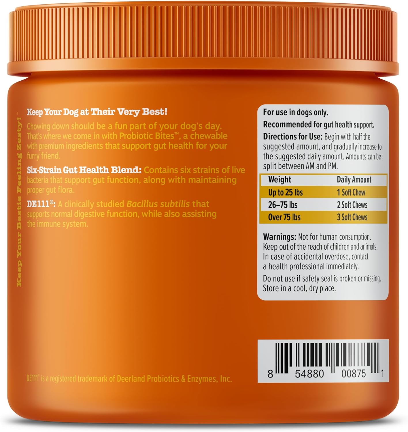 Zesty Paws 90 Probiotics for Dogs Digestive Enzymes for Gut Flora Pumpkin