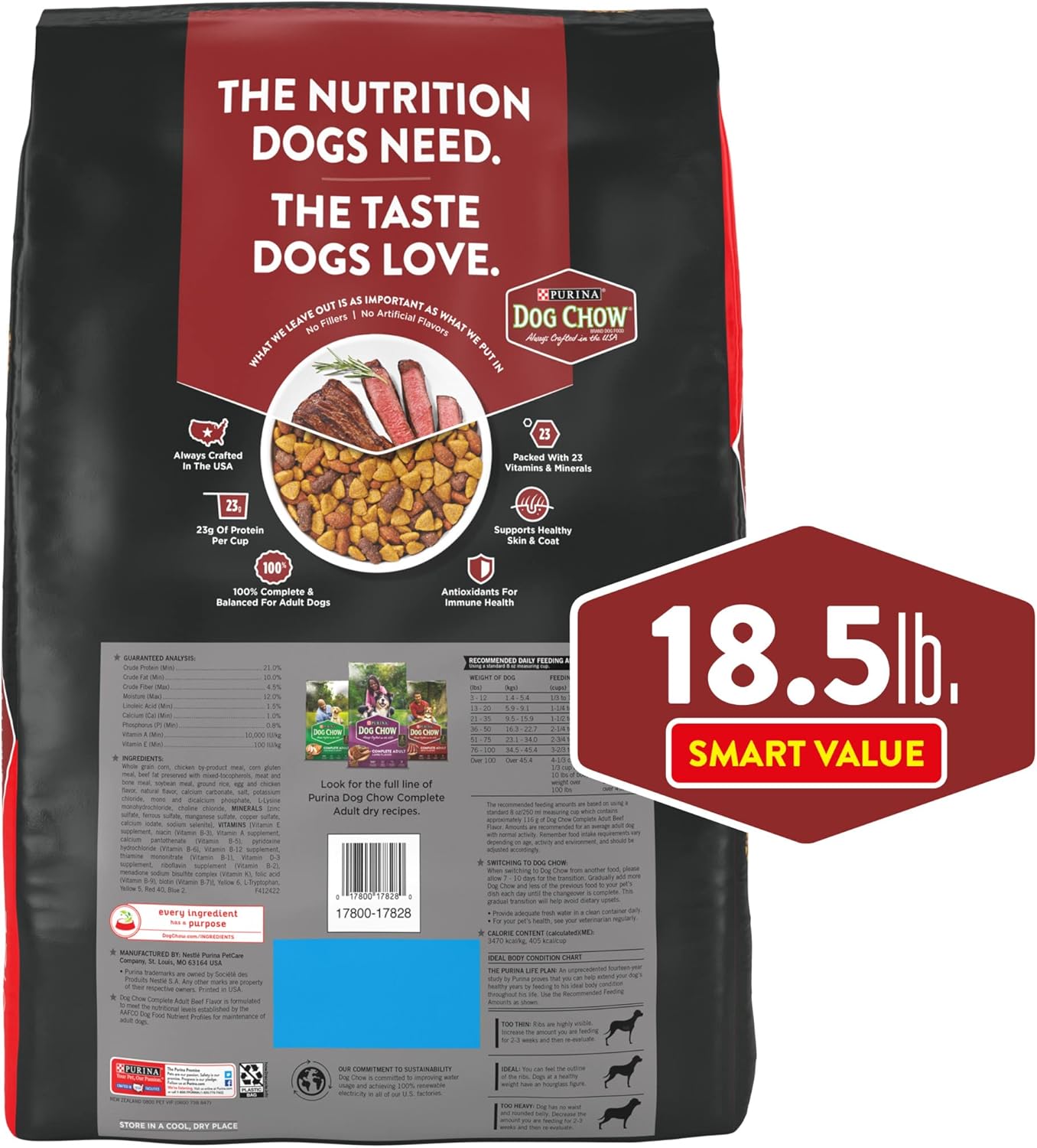 2Pack Complete Adult Dry Dog Food Kibble Beef Flavor - 18.5 Lb. Bag