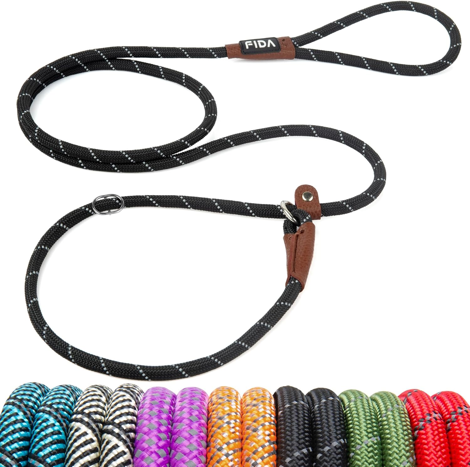 Dog Leash British Style Training Slip Lead Mocha 6 Foot Lead