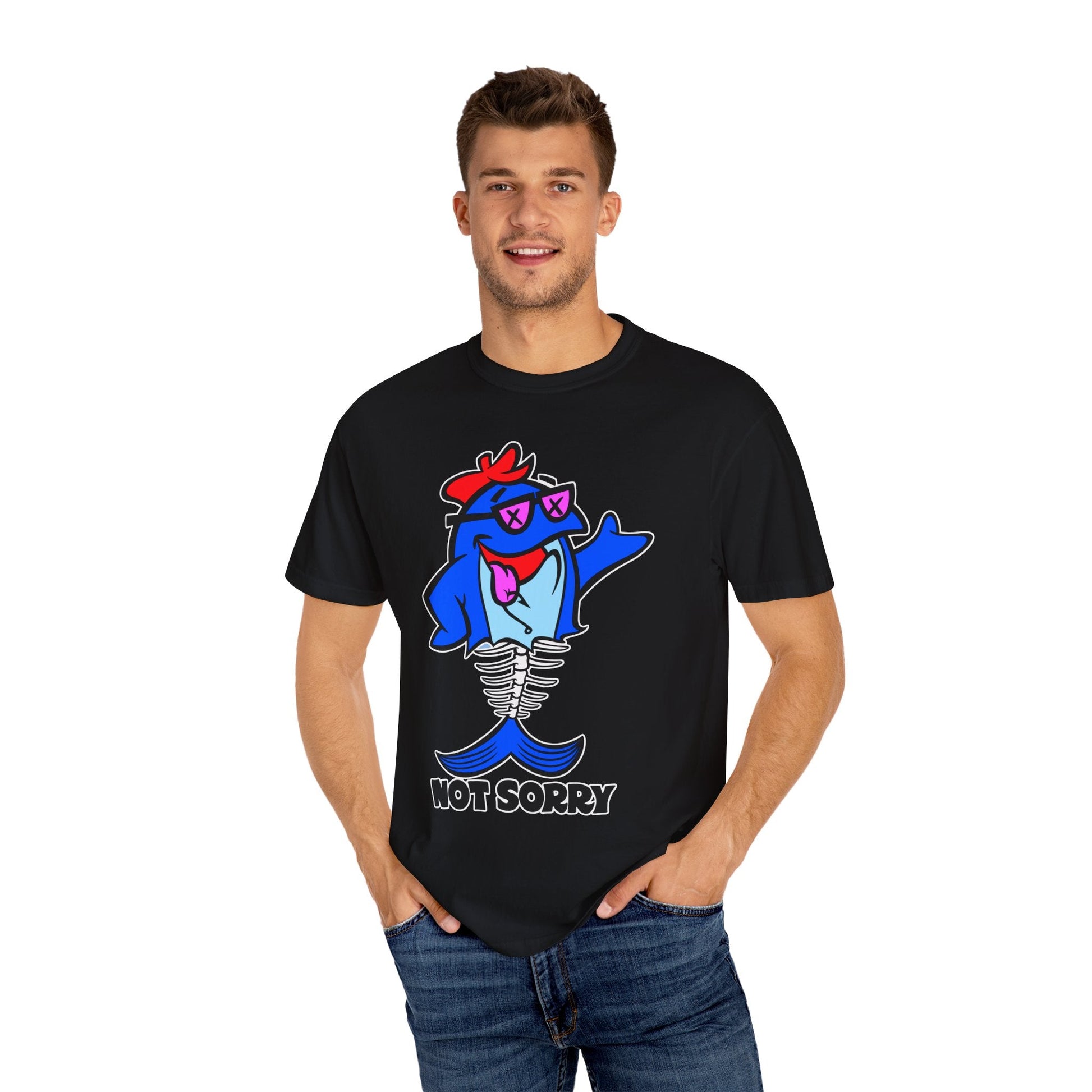 NOT SORRY – Cool Fishbone Graphic Tee Printify