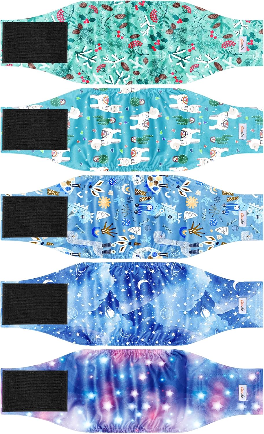 5 Pack Dog Diapers Male Reusable, Premium Belly Bands for Male Dogs