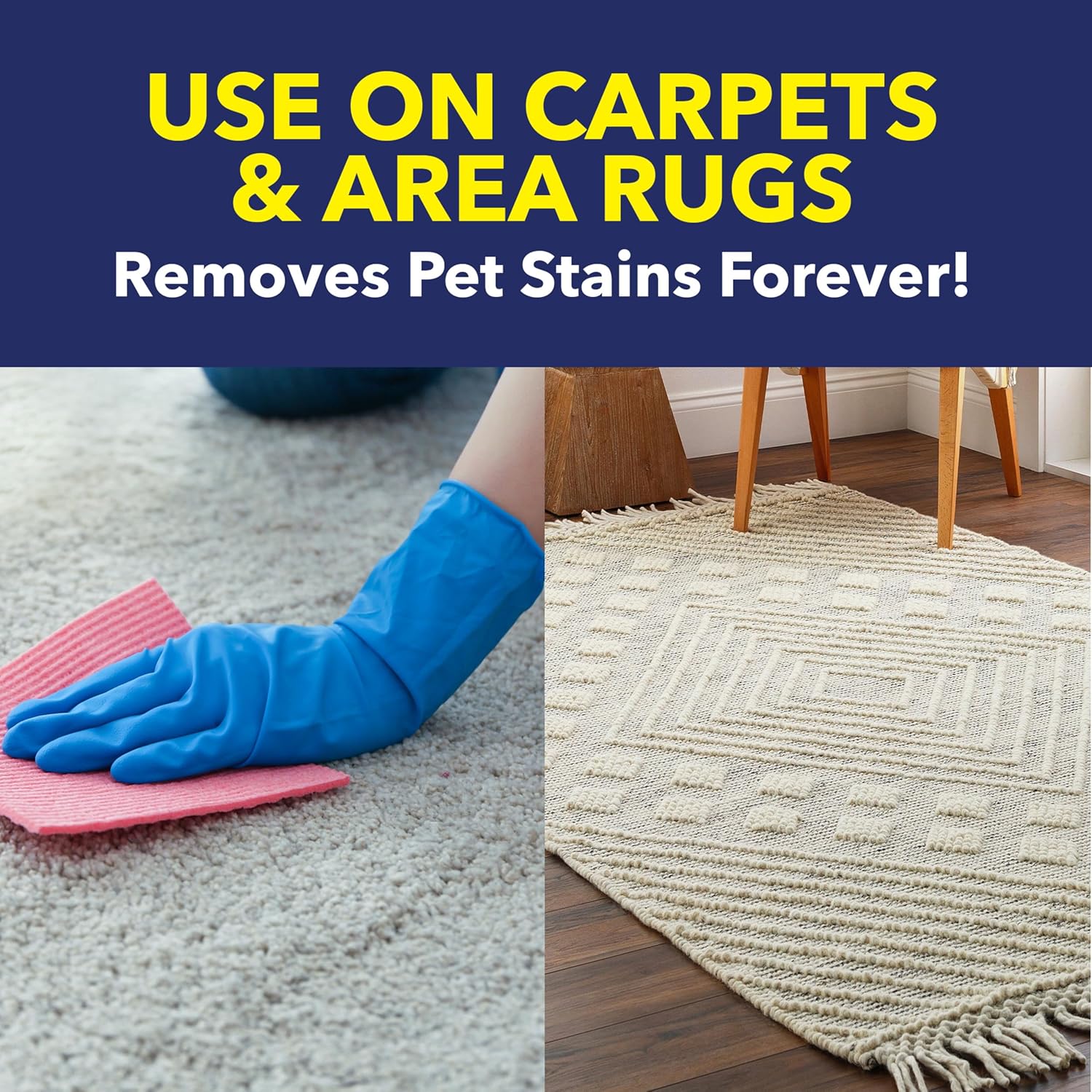 Carpet and Rug Cleaner, Pet Stain and Odor Remover Spray, 24 Fl Oz