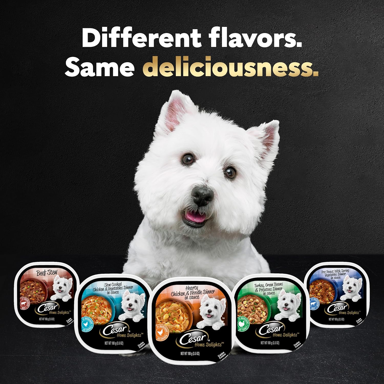 48 Pack Cesar Home Delights Variety Pack Small Breed Adult Wet Dog Food,3.5 Oz