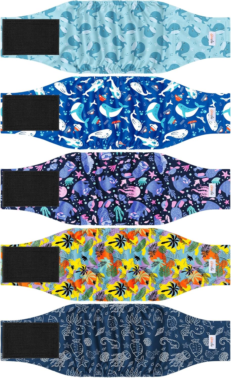5 Pack Dog Diapers Male Reusable, Premium Belly Bands for Male Dogs