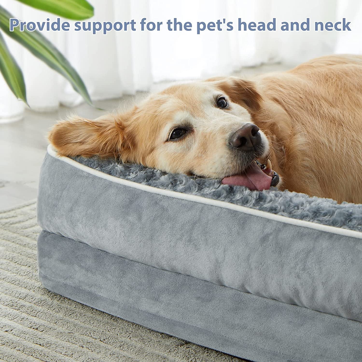 Orthopedic Dog Bed for Extra Large Dogs-Big Waterproof Sofa Dog Bed with Removable Washable Cover, Large Pet Bed with Waterproof Lining and Nonskid Bottom,Pet Bed for Large Dogs