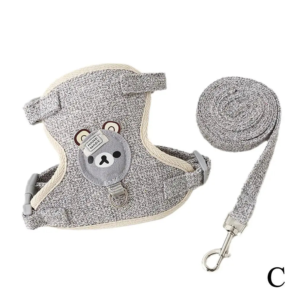 Style Pet Leash Adjustable Cat Dog Harness Breathable Leash Convenient Pet Vest