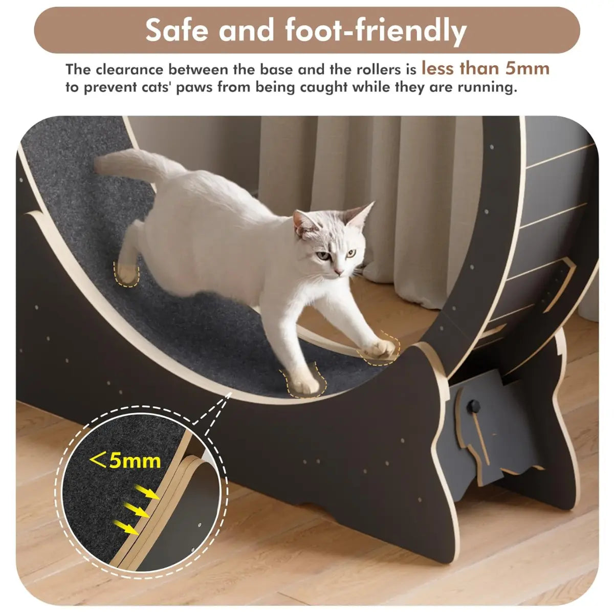 Cat Exercise Wheel 43.3" Large Cat Treadmill Wheel for Indoor Cats Petokie