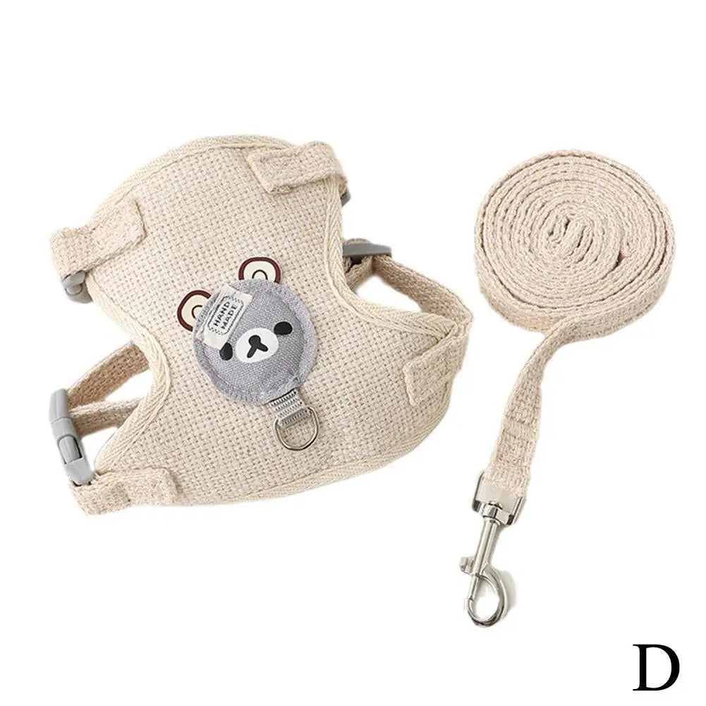 Style Pet Leash Adjustable Cat Dog Harness Breathable Leash Convenient Pet Vest
