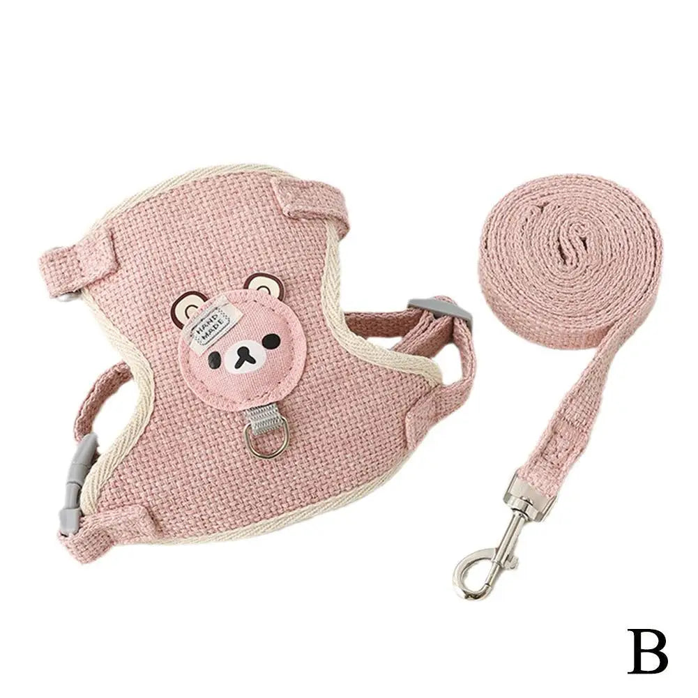 Style Pet Leash Adjustable Cat Dog Harness Breathable Leash Convenient Pet Vest