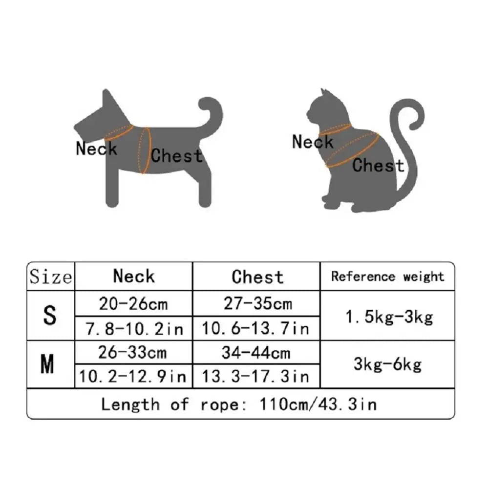 Style Pet Leash Adjustable Cat Dog Harness Breathable Leash Convenient Pet Vest