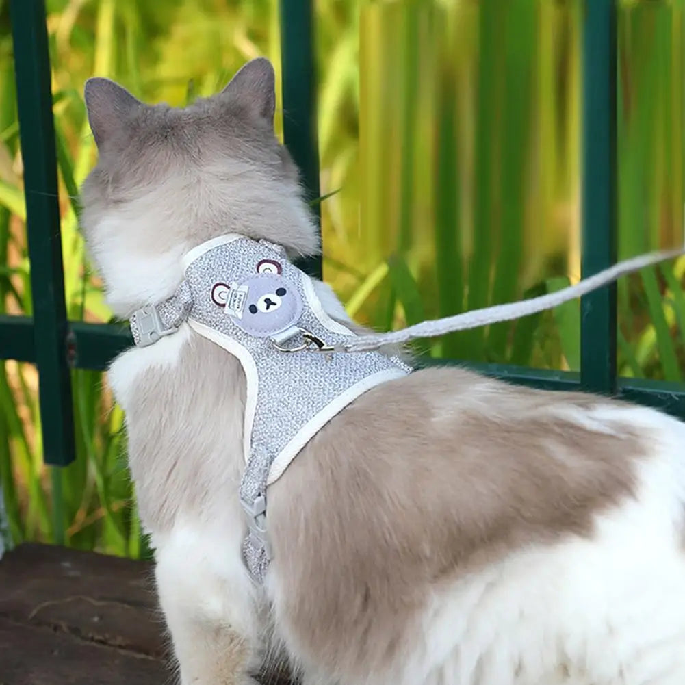 Style Pet Leash Adjustable Cat Dog Harness Breathable Leash Convenient Pet Vest