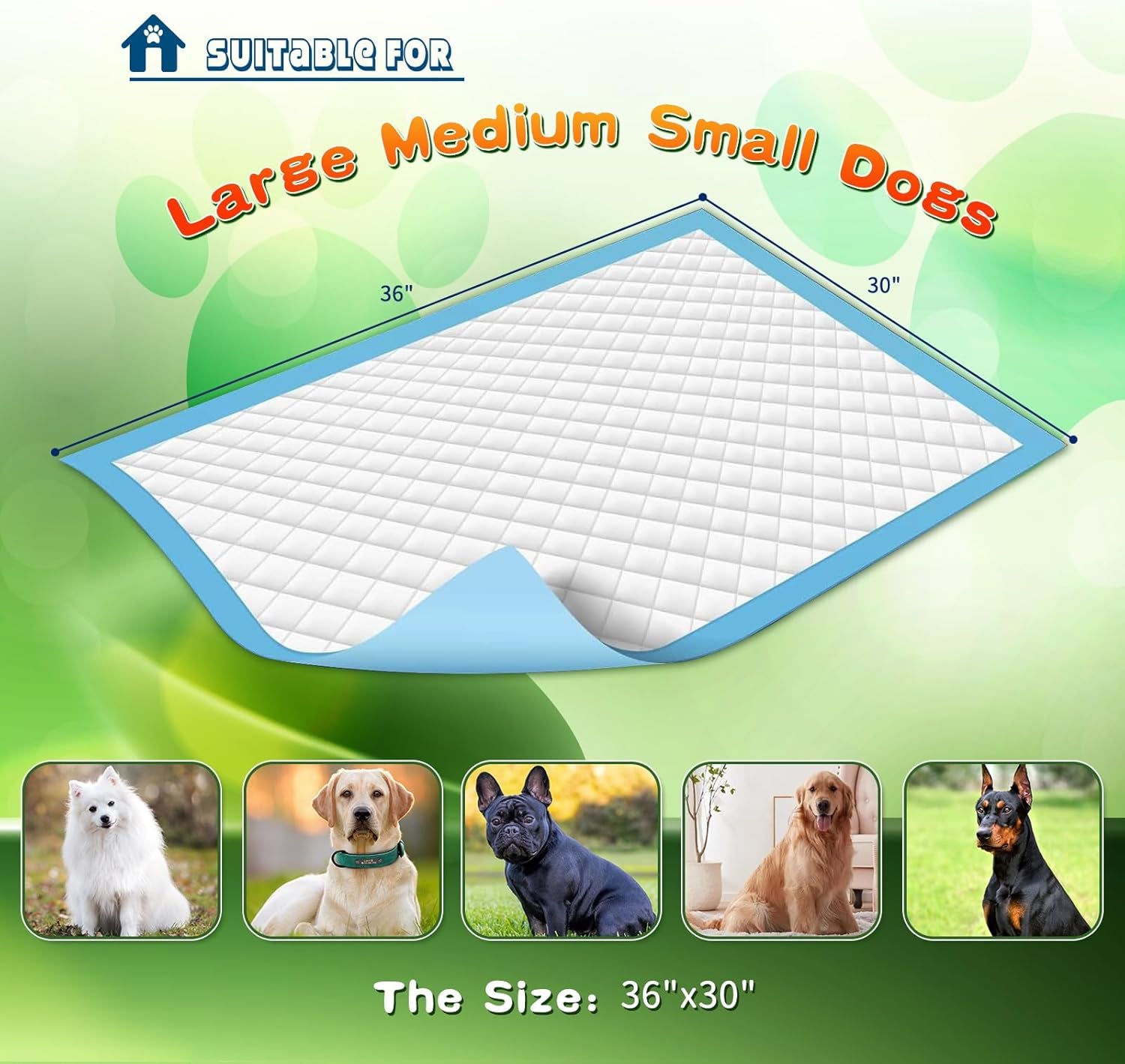 Dog and Puppy Training Pads, X-Large 30x36 inches 150 Count Dog Pee Potty