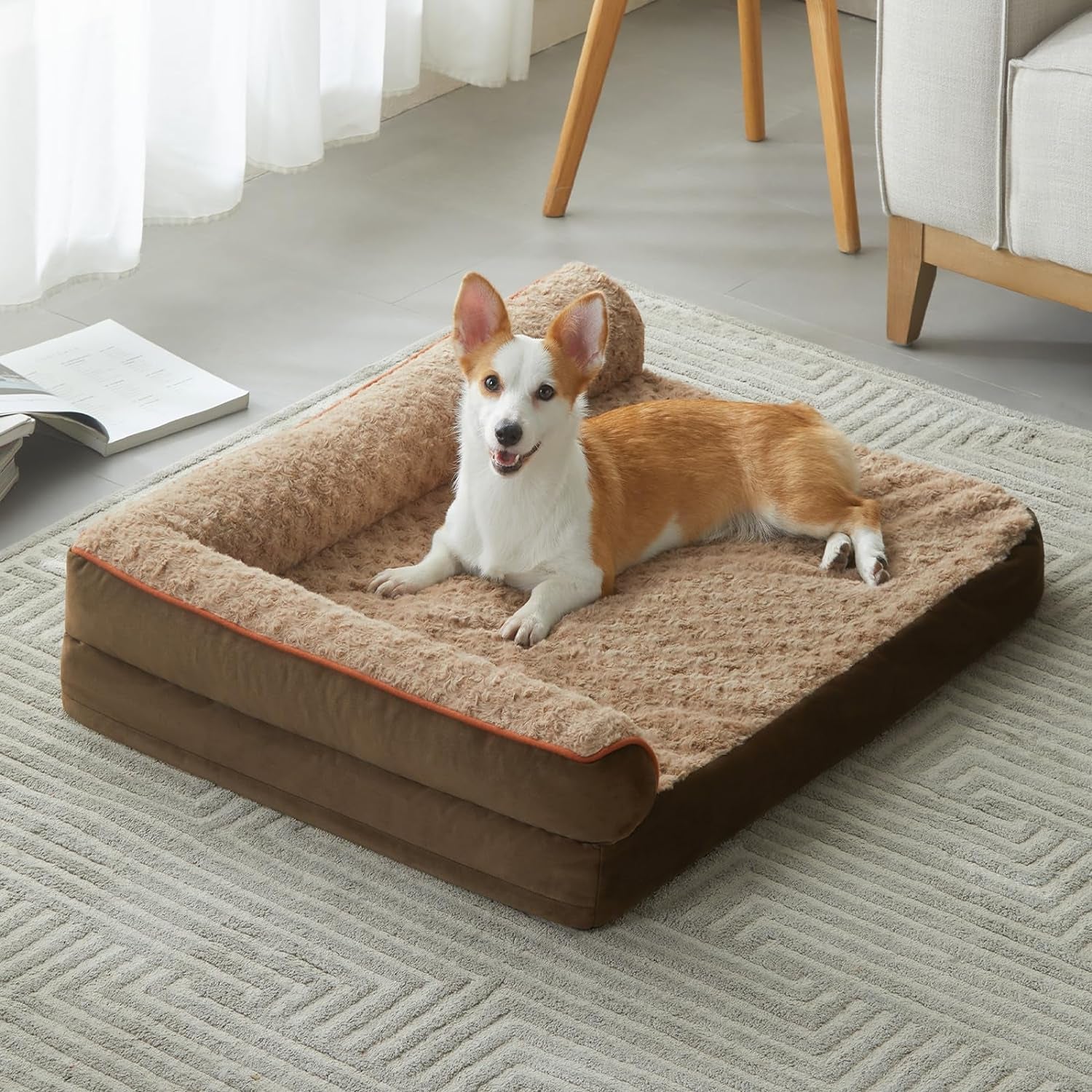 Orthopedic Dog Bed for Extra Large Dogs-Big Waterproof Sofa Dog Bed with Removable Washable Cover, Large Pet Bed with Waterproof Lining and Nonskid Bottom,Pet Bed for Large Dogs