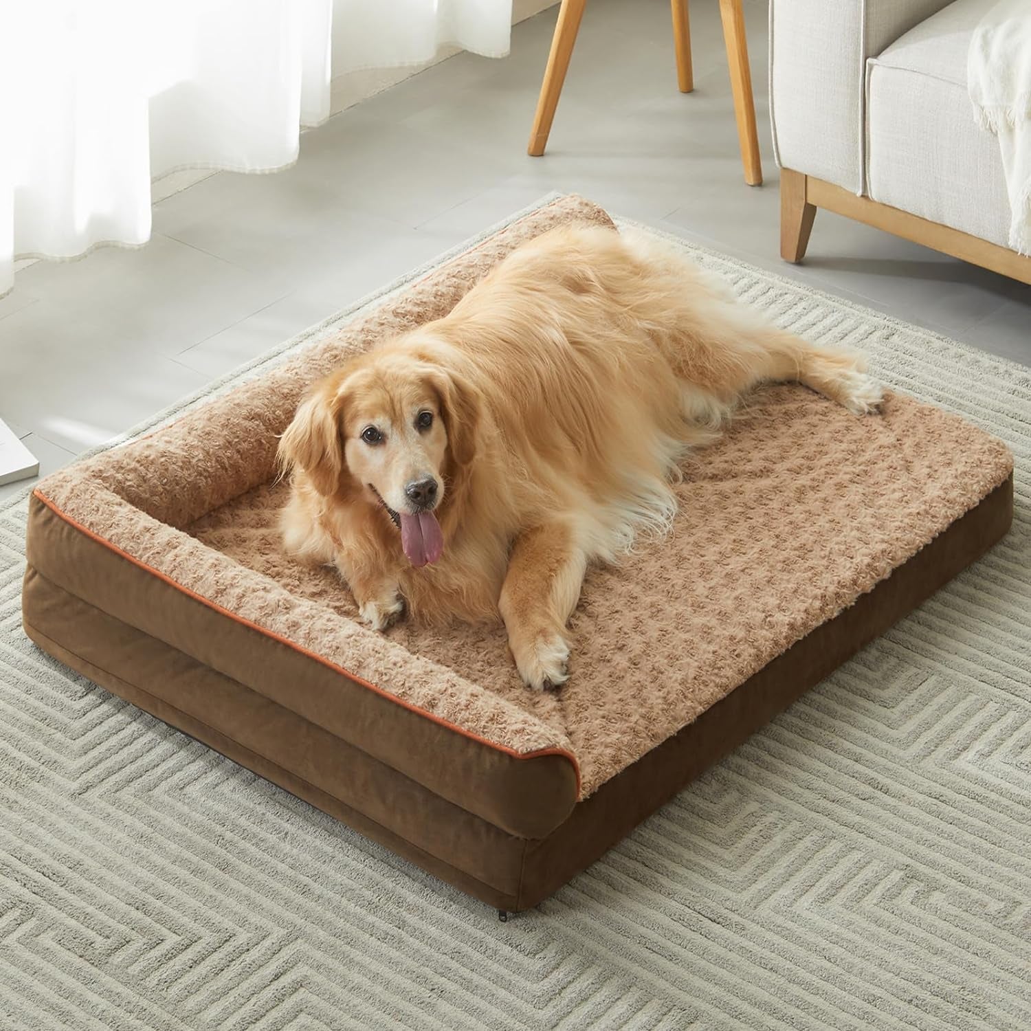 Orthopedic Dog Bed for Extra Large Dogs-Big Waterproof Sofa Dog Bed with Removable Washable Cover, Large Pet Bed with Waterproof Lining and Nonskid Bottom,Pet Bed for Large Dogs